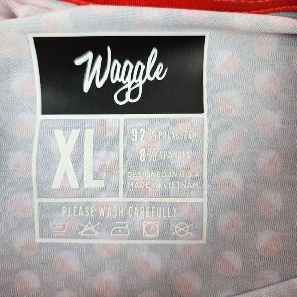 Waggle Shirt Mens XL Multi Geometric S/S Golf Polo USA - Picture 3 of 6